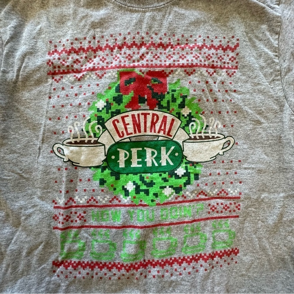 Friends women's medium grey Christmas t-shirt - Picture 3 of 4
